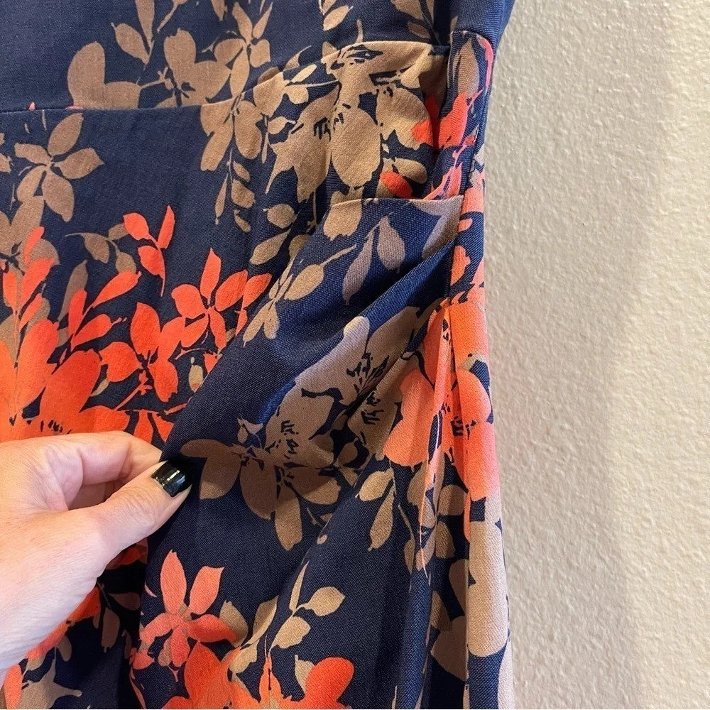 Apricot Navy Floral Ruched Sheath Bodycon Dress size 12 - Picture 2 of 11